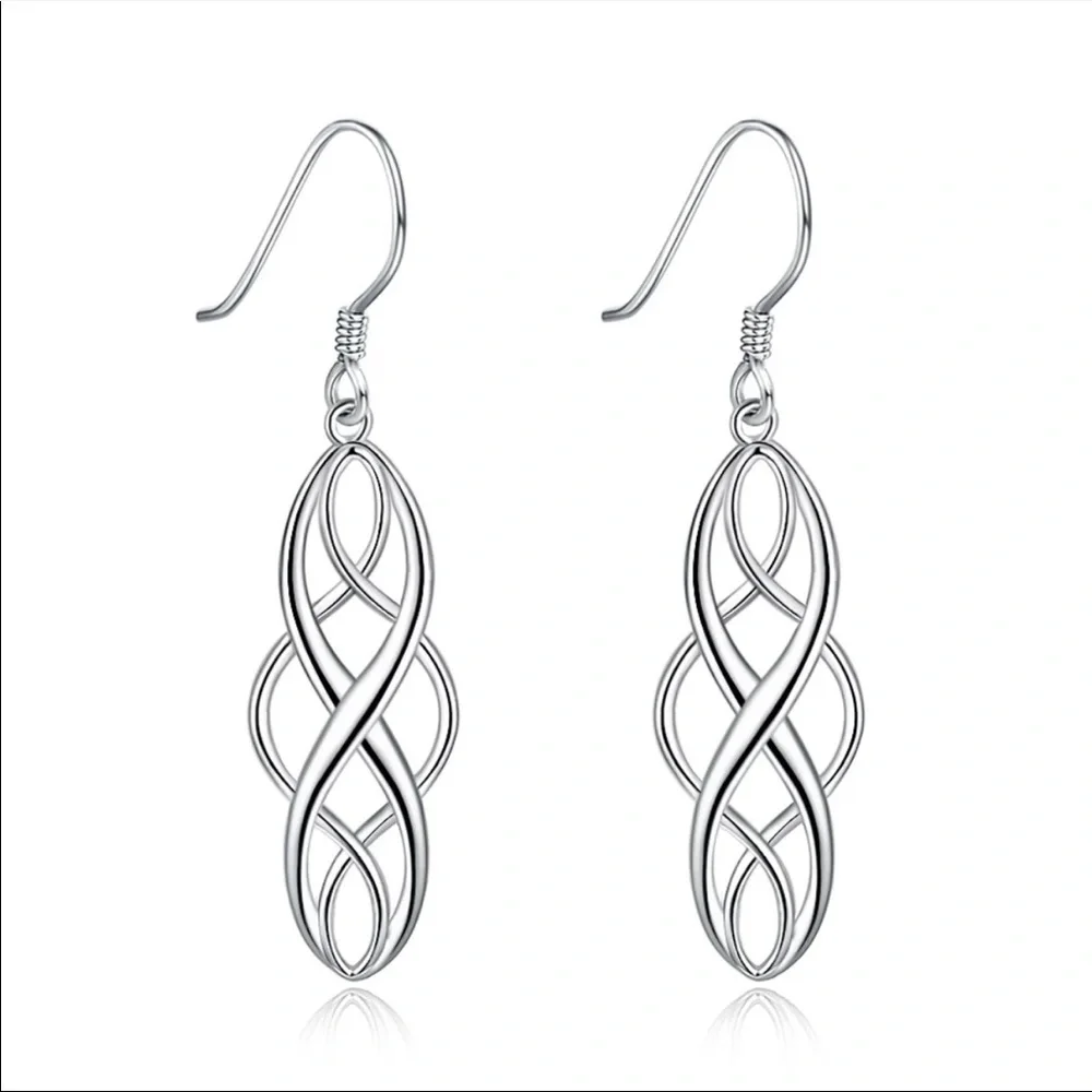 Sterling Silver Infinity Earrings - Picture 3 of 3